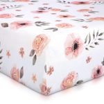 Tyke Bliss Pink Changing Pad Cover for Girls – Stretchy Floral Changing Pad Covers Made with 100% Combed Cotton Jersey Knit, Super Soft, Diaper Changing Pad Cover for Baby Change Table Pads